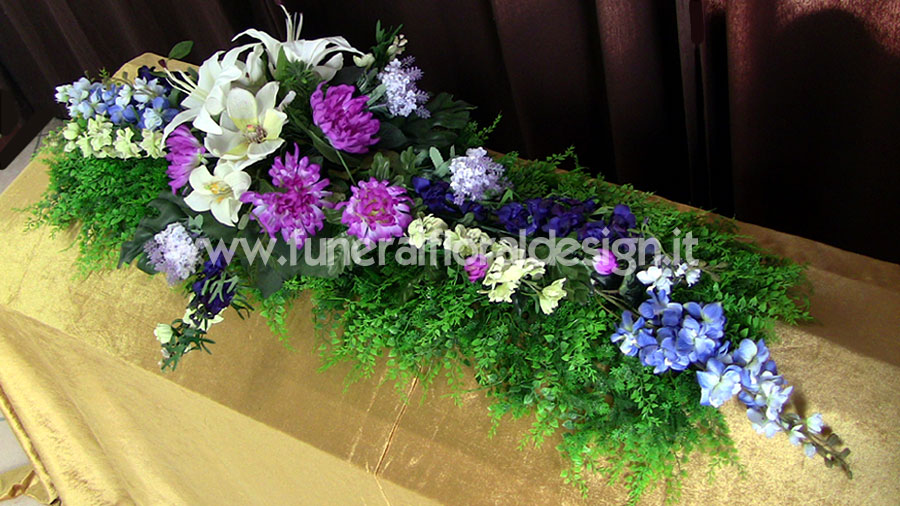 Croce funeraria fiori artificiali Croce funebre copricassa fiori